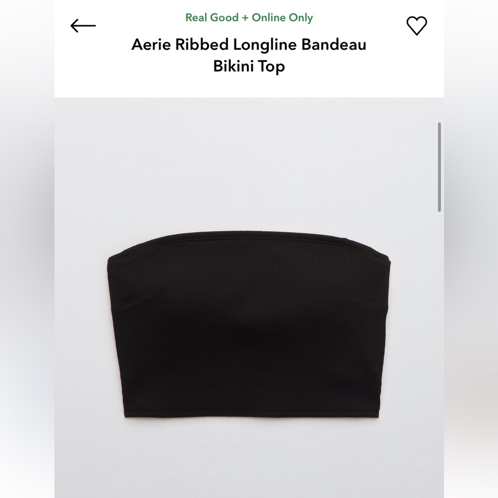 Aerie Ribbed Longline Bandeau Bikini Top